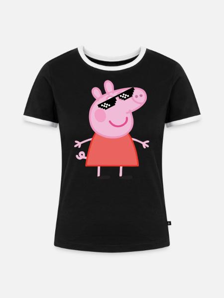 Coole Sau - Frauen Kontrast-T-Shirt - Schwarz/Weiß