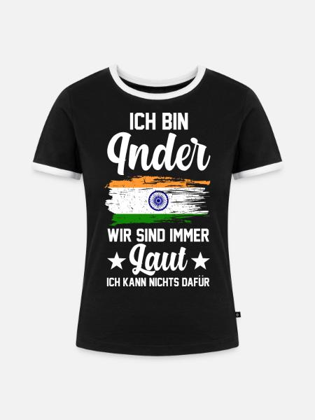 Indisch Indien Inder - Frauen Kontrast-T-Shirt - Schwarz/Weiß
