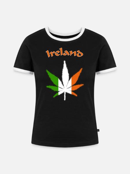 Ireland - Frauen Kontrast-T-Shirt - Schwarz/Weiß