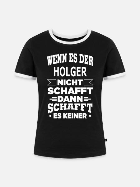 HOLGER - Frauen Kontrast-T-Shirt - Schwarz/Weiß
