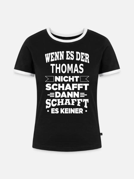 THOMAS - Frauen Kontrast-T-Shirt - Schwarz/Weiß