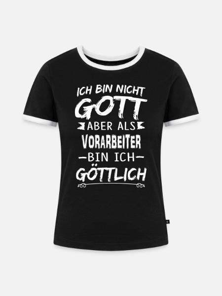 VORARBEITER - Frauen Kontrast-T-Shirt - Schwarz/Weiß