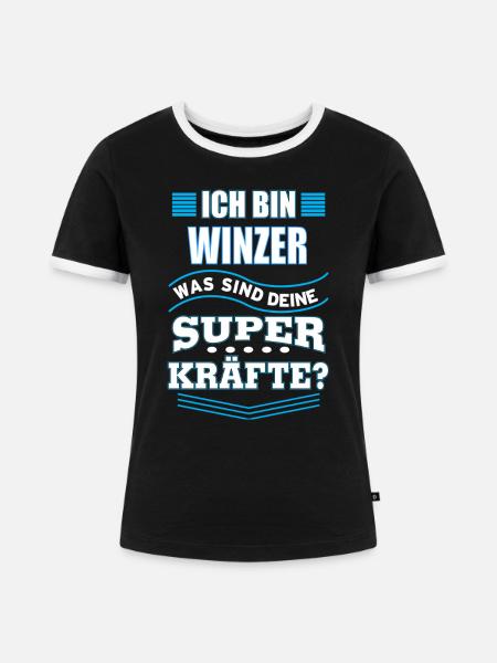 WINZER - Frauen Kontrast-T-Shirt - Schwarz/Weiß