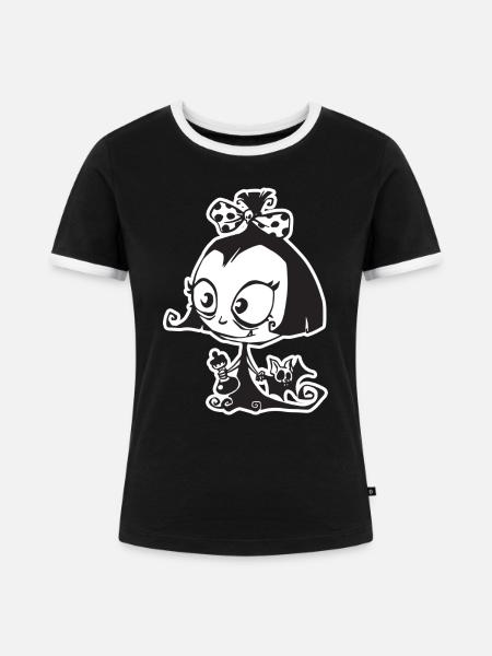 Baby-Vampir - Frauen Kontrast-T-Shirt - Schwarz/Weiß