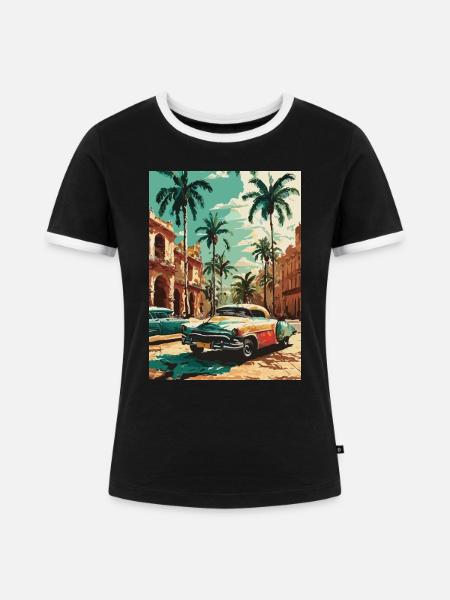 Karibischer Glanz - Frauen Kontrast-T-Shirt - Schwarz/Weiß