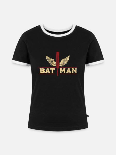 Cricket - Frauen Kontrast-T-Shirt - Schwarz/Weiß