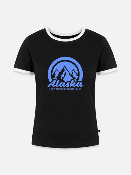 alaska - Frauen Kontrast-T-Shirt - Schwarz/Weiß