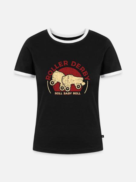 Roller Derby Designs - Frauen Kontrast-T-Shirt - Schwarz/Weiß