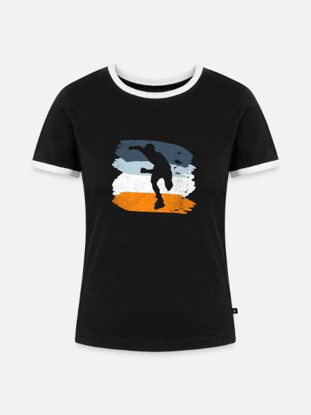 inlineskating - Frauen Kontrast-T-Shirt - Schwarz/Weiß