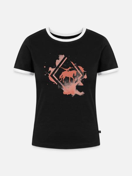 voltigieren - Frauen Kontrast-T-Shirt - Schwarz/Weiß