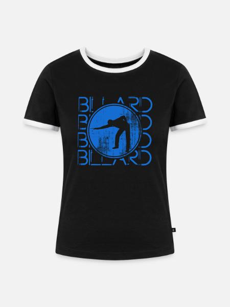 billard - Frauen Kontrast-T-Shirt - Schwarz/Weiß