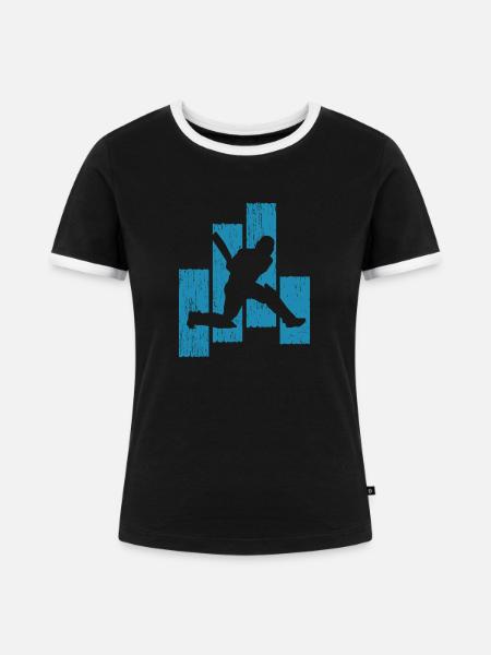 Kricket - Frauen Kontrast-T-Shirt - Schwarz/Weiß