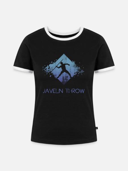 speerwerfer - Frauen Kontrast-T-Shirt - Schwarz/Weiß