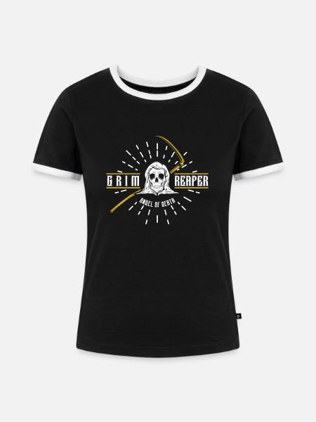 Gevatter Tod - Frauen Kontrast-T-Shirt - Schwarz/Weiß
