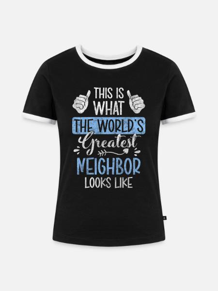 Nachbar Freundschaft Wohnung - Frauen Kontrast-T-Shirt - Schwarz/Weiß