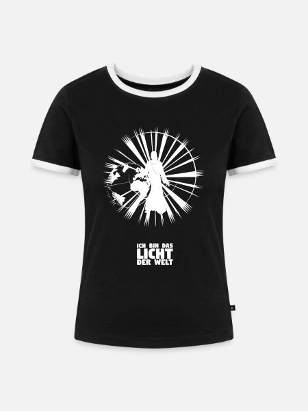 Licht der Welt - Deutsch - Frauen Kontrast-T-Shirt - Schwarz/Weiß