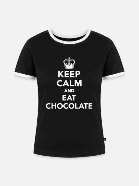 Schokolade - Frauen Kontrast-T-Shirt - Schwarz/Weiß