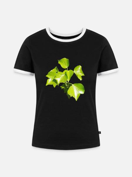 Efeu – Immergrüne Verbundenheit - Frauen Kontrast-T-Shirt - Schwarz/Weiß