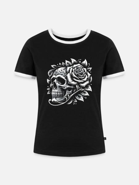 Ewiger Kontrast - Frauen Kontrast-T-Shirt - Schwarz/Weiß