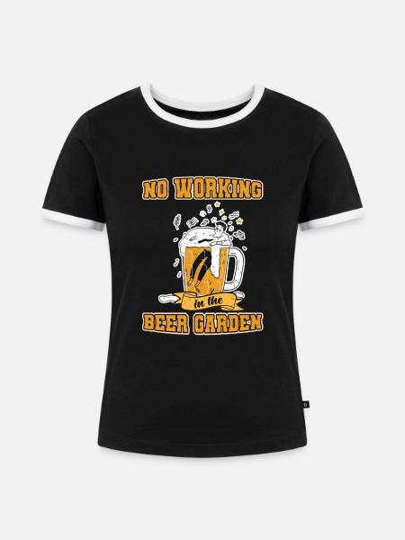 Bier Biergarten Bierfest Bierkrug - Frauen Kontrast-T-Shirt - Schwarz/Weiß