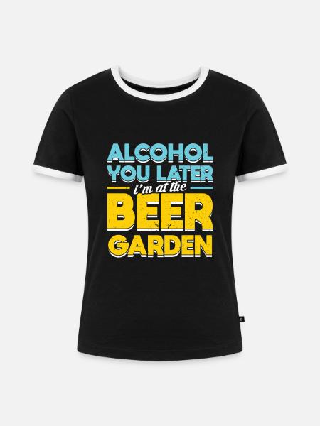 Bier Biergarten Bierfest Bierkrug - Frauen Kontrast-T-Shirt - Schwarz/Weiß