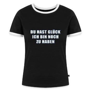 Ich bin Single - Frauen Kontrast-T-Shirt - Schwarz/Weiß - Vorne - Selfina (174cm)