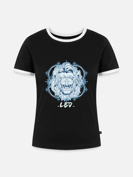 Sternzeichen Löwe Symbol - Frauen Kontrast-T-Shirt - Schwarz/Weiß
