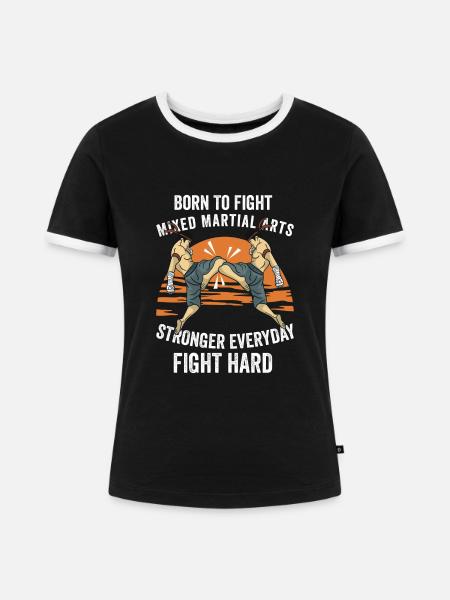 mixed martial arts mma - Frauen Kontrast-T-Shirt - Schwarz/Weiß