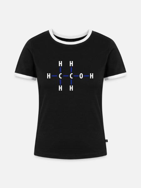 Alkohol - Frauen Kontrast-T-Shirt - Schwarz/Weiß