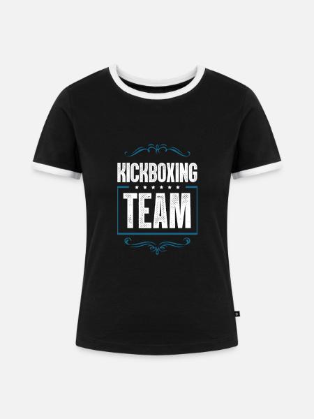 Kickboxing Team - Frauen Kontrast-T-Shirt - Schwarz/Weiß