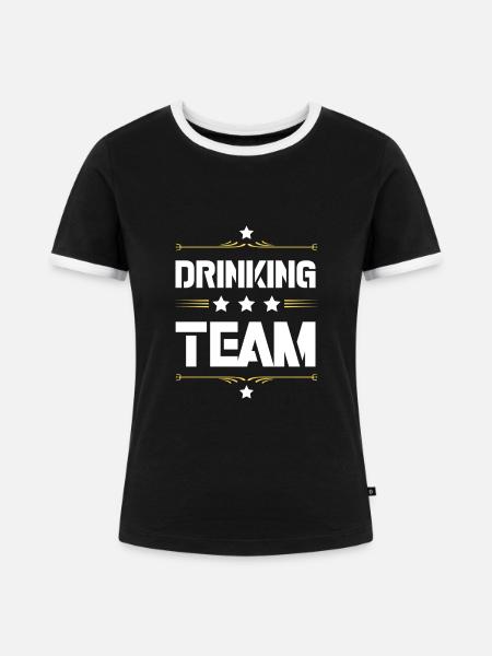 Drinking Team - Frauen Kontrast-T-Shirt - Schwarz/Weiß