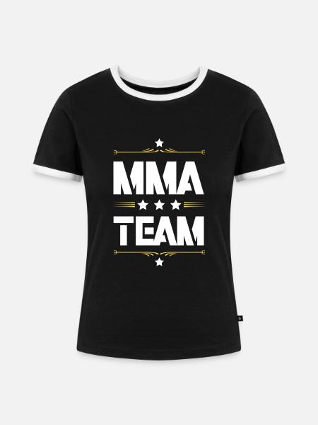 Mma Team - Frauen Kontrast-T-Shirt - Schwarz/Weiß