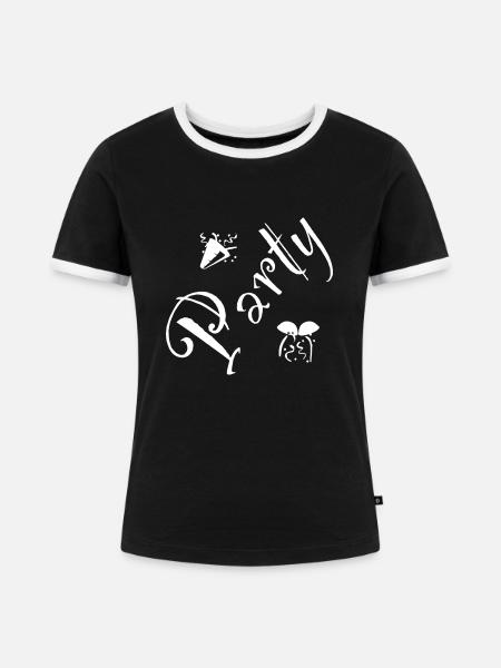 Party - Frauen Kontrast-T-Shirt - Schwarz/Weiß