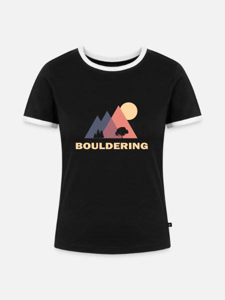 bouldering - Frauen Kontrast-T-Shirt - Schwarz/Weiß