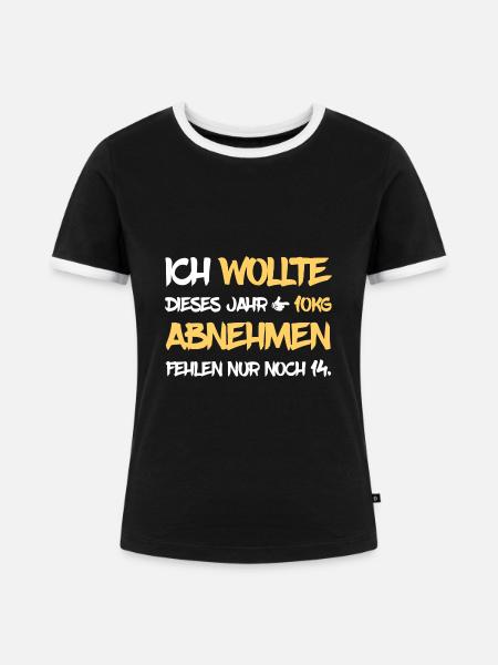 Ich wollte abnehmen - Frauen Kontrast-T-Shirt - Schwarz/Weiß