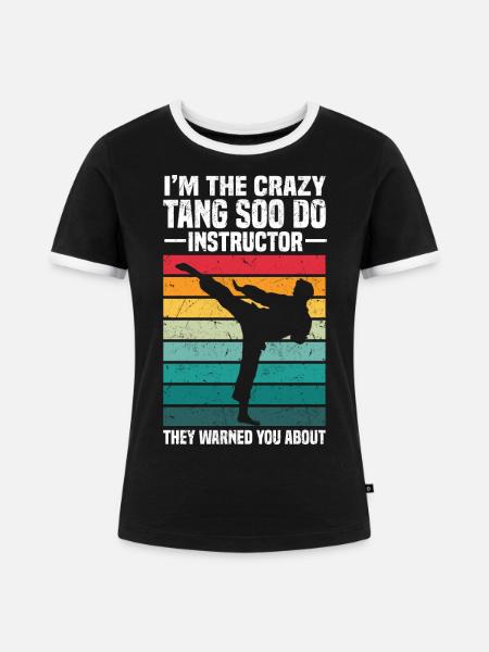Tangsoodo - Frauen Kontrast-T-Shirt - Schwarz/Weiß