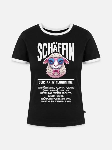 Schäffin Definition Lustiger Spruch Chef - Frauen Kontrast-T-Shirt - Schwarz/Weiß