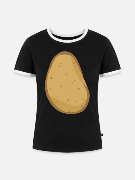Potato - Frauen Kontrast-T-Shirt - Schwarz/Weiß