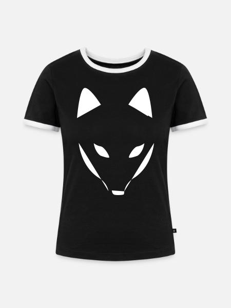 Fuchs designe schwarz weiß - Frauen Kontrast-T-Shirt - Schwarz/Weiß