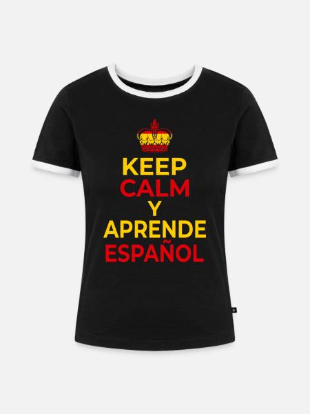 Spanisch lernen Spanischkurs Spruch - Frauen Kontrast-T-Shirt - Schwarz/Weiß