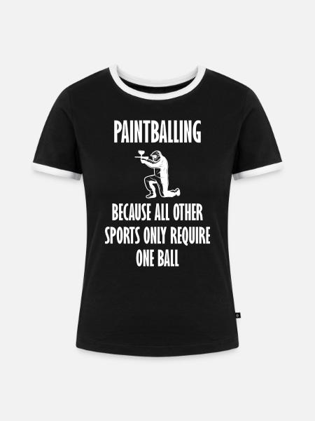 Paintball Airsoft - Frauen Kontrast-T-Shirt - Schwarz/Weiß
