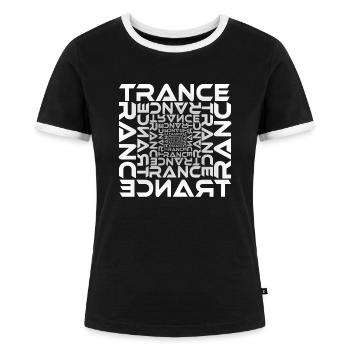 Trance Trance Trance (LeeJ) - Frauen Kontrast-T-Shirt - Schwarz/Weiß - Vorne - Selfina (174cm)