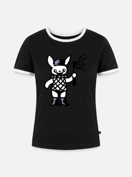 Pornohäschen 3 - Frauen Kontrast-T-Shirt - Schwarz/Weiß