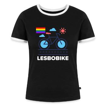 Lesbian - Frauen Kontrast-T-Shirt - Schwarz/Weiß - Vorne - Selfina (174cm)