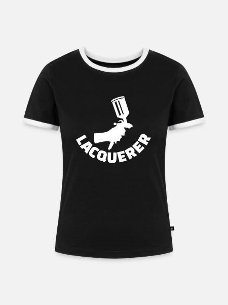 Lackierer - Frauen Kontrast-T-Shirt - Schwarz/Weiß
