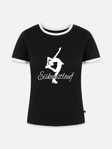 Eiskunstlauf Simple 1 - Frauen Kontrast-T-Shirt - Schwarz/Weiß