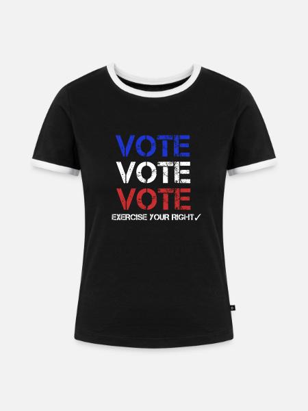 Vote Vote Vote - Frauen Kontrast-T-Shirt - Schwarz/Weiß