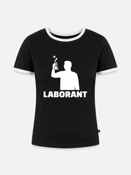 Laborant - Frauen Kontrast-T-Shirt - Schwarz/Weiß