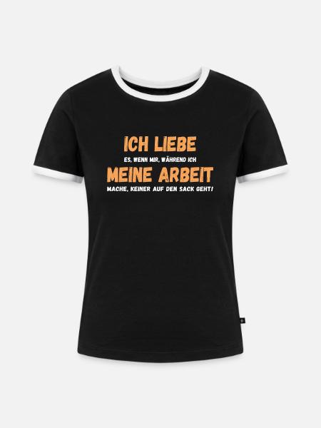 Ich liebe meine Arbeit - Frauen Kontrast-T-Shirt - Schwarz/Weiß