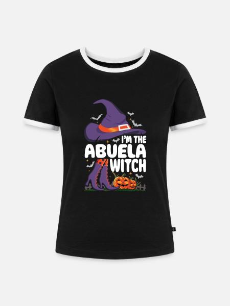 I'm the Abuela Witch - Frauen Kontrast-T-Shirt - Schwarz/Weiß